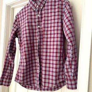 J.Crew men's Sz M Oxford blue and red plaid shirt